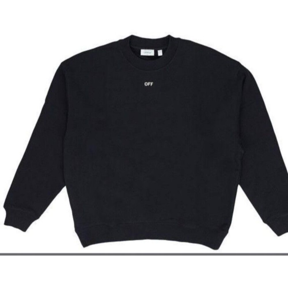Off-White Virgil Abloh Tonal Arrow Crewneck Sweatshirt Black Men Size M NWT